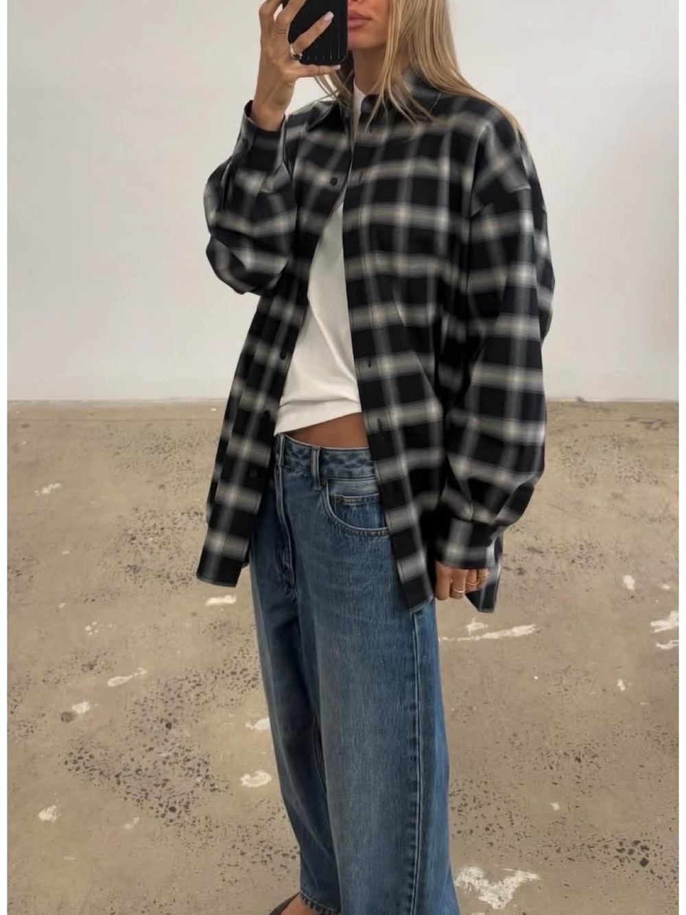 Tommy Hilfiger Black & White Plaid Button-Down Shirt